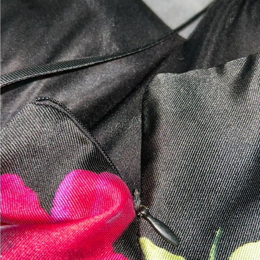 BCX Black Dress with Pink and Yellow Floral Design - Picture 3 of 4